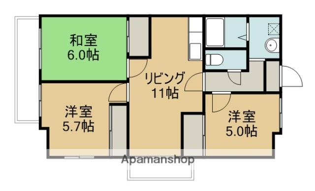 日生ロイヤルマンション上宗方(3LDK/9階)の間取り写真
