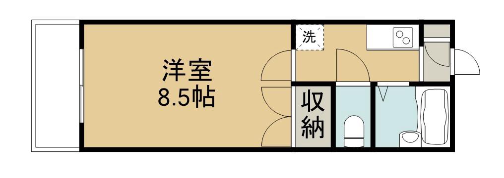 第3開世ビル(1K/6階)の間取り写真