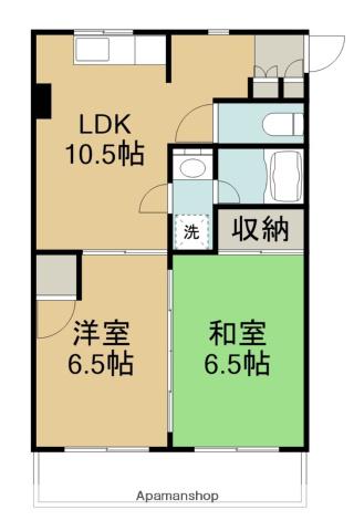 ベルメゾンまつなみ(2LDK/2階)の間取り写真