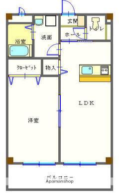 大滝第3ビル(1LDK/1階)の間取り写真