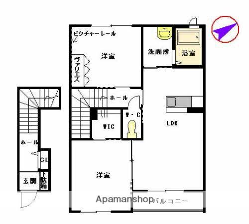 パークフロント樹(2LDK/2階)の間取り写真