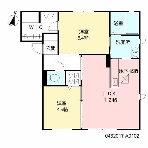 フェリーチェ(2LDK/1階)の間取り写真