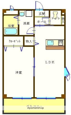 リシェス・ハイランド(1LDK/3階)の間取り写真
