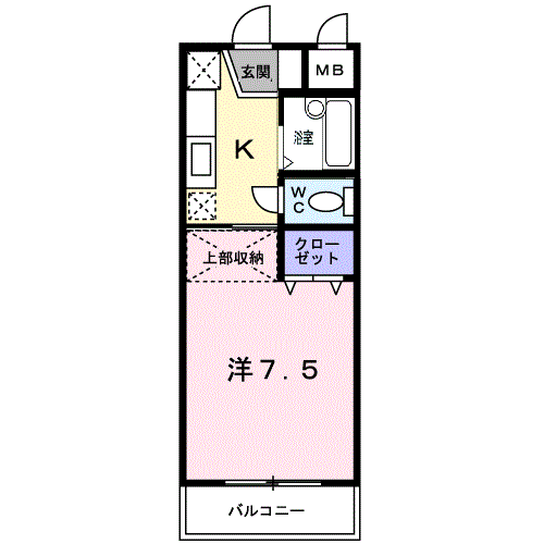 シャルマン外堀(1K/3階)の間取り写真