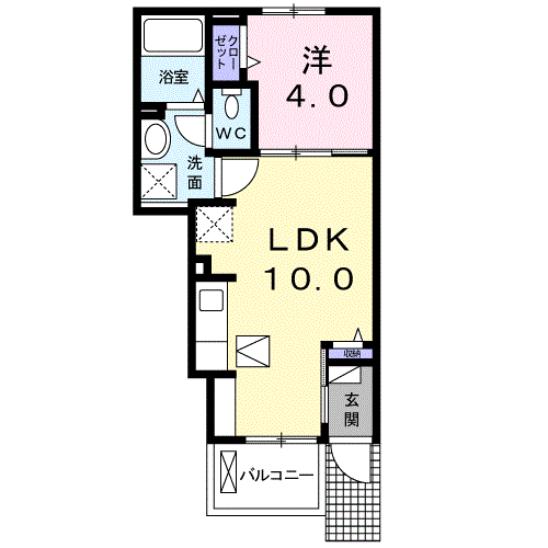 ジュネス ヴィラ T(1LDK/1階)の間取り写真