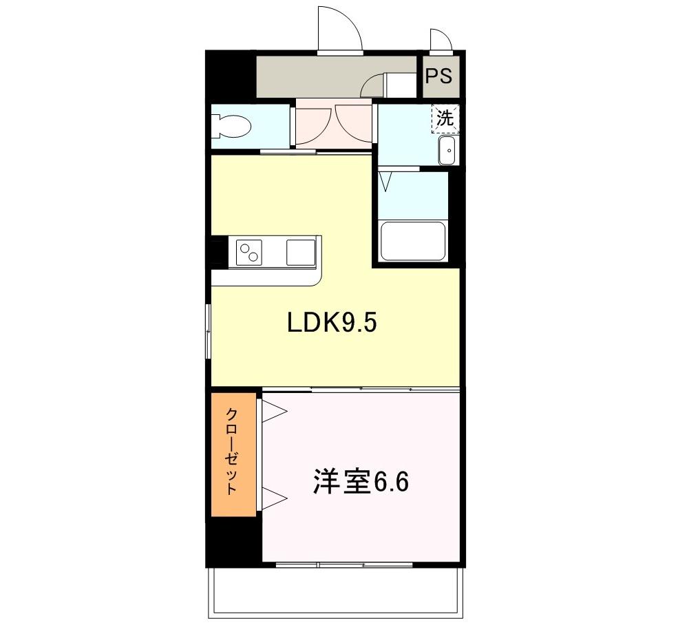 ラ シャンス KANAIKE(1LDK/7階)の間取り写真