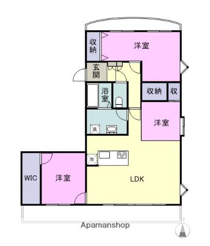 リルームス高城駅前(2LDK/3階)の間取り写真