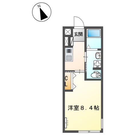 CASA21(1K/1階)の間取り写真