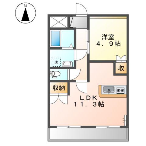グランディール(1LDK/1階)の間取り写真