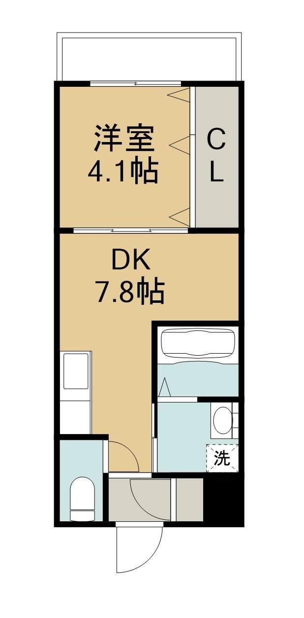 グランツ森町(1DK/2階)の間取り写真