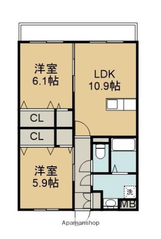 YOU ME LIFE(2LDK/3階)の間取り写真