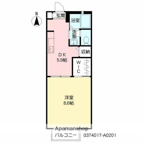 Fコート萩原 (1DK/2階)の間取り写真