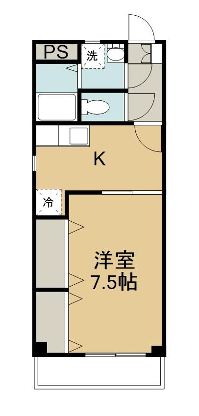 岩本ビルⅡ(1K/2階)の間取り写真