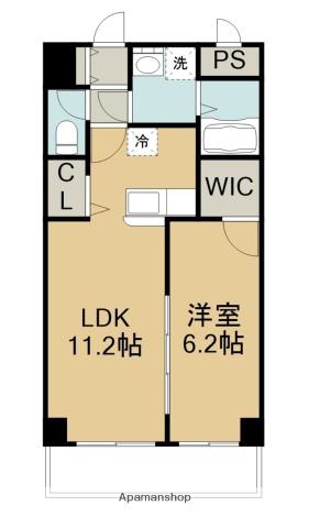 WINDOM亀川駅前(1LDK/7階)の間取り写真