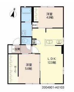 トレボー ジャルダン(2LDK/1階)の間取り写真