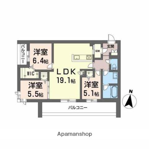 サザンブライト碩田(3LDK/3階)の間取り写真