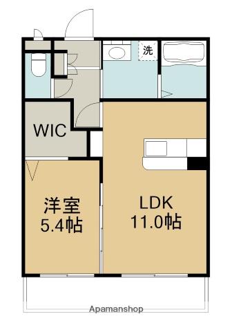 レモンテラスHASAMAⅡ(1LDK/4階)の間取り写真