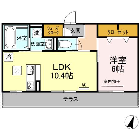 コンフォール・SERI(1LDK/1階)の間取り写真