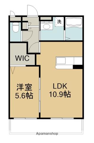 GRACIA新貝(1LDK/2階)の間取り写真