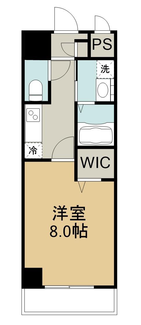 トレステーラ寿町(1K/9階)の間取り写真