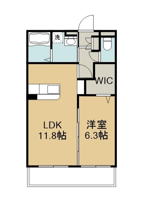 サンリバー三川(1LDK/2階)の間取り写真