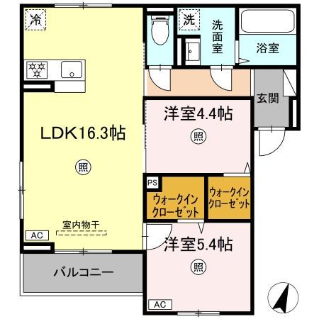 MERCI HAYA(2LDK/3階)の間取り写真