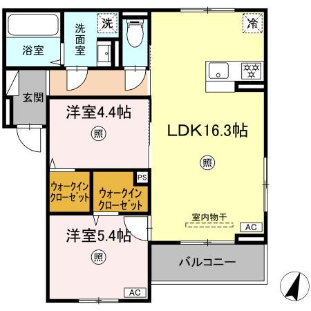 MERCI HAYA(2LDK/3階)の間取り写真