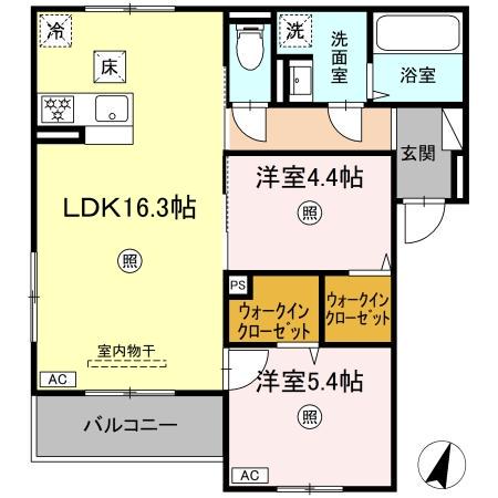 MERCI HAYA(2LDK/1階)の間取り写真