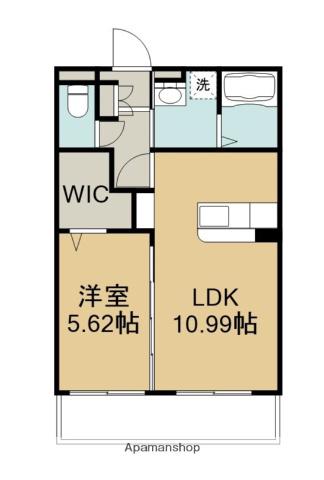 YM畑中4丁目(1LDK/1階)の間取り写真