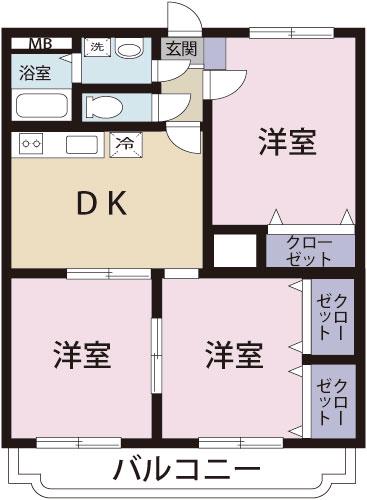 M&T ELEVEN(3DK/2階)の間取り写真