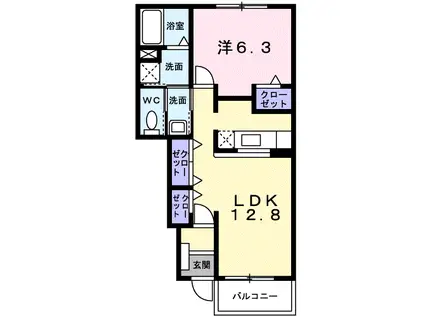 ベル・アンジュⅡ(1LDK/1階)の間取り写真