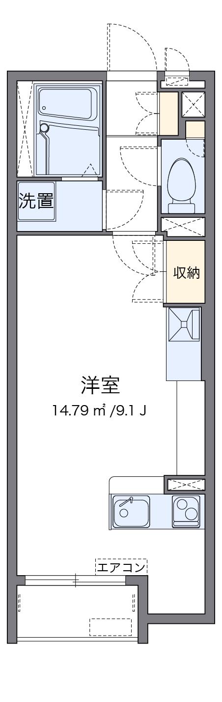 ミランダエクレール沖代(ワンルーム/1階)の間取り写真