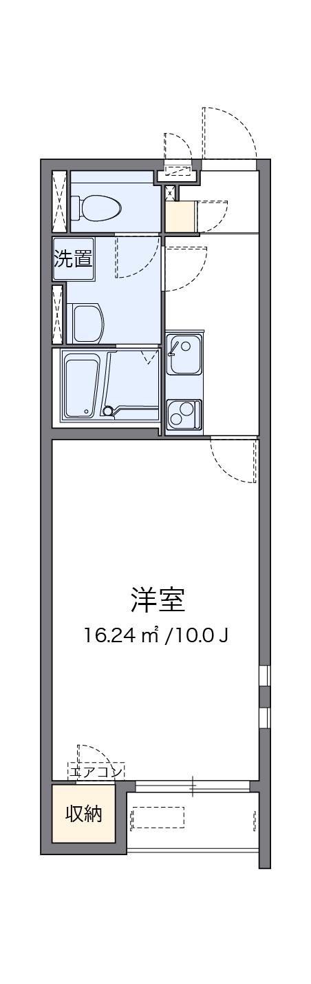 クレイノSACHI(1K/1階)の間取り写真