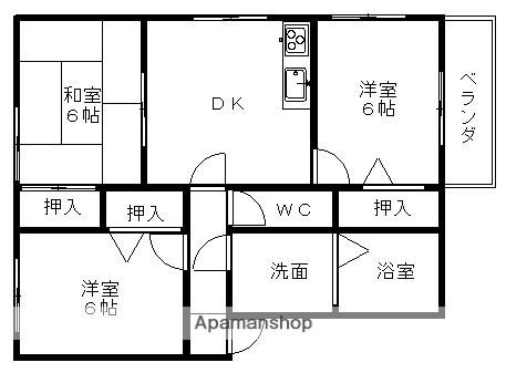 ジュネス一ツ松(3DK/3階)の間取り写真