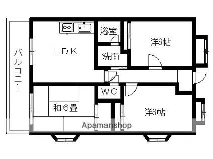 ひまわり21(3LDK/10階)の間取り写真