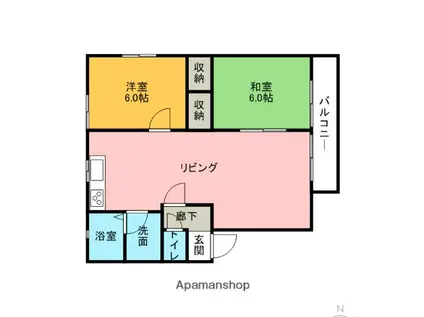 ヴェルジェ(2LDK/1階)の間取り写真