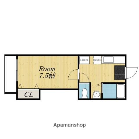 R-32番館(1K/2階)の間取り写真