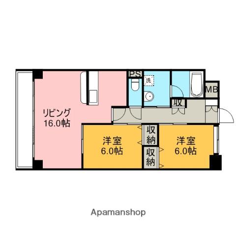 LA RIVIERE(2LDK/6階)の間取り写真