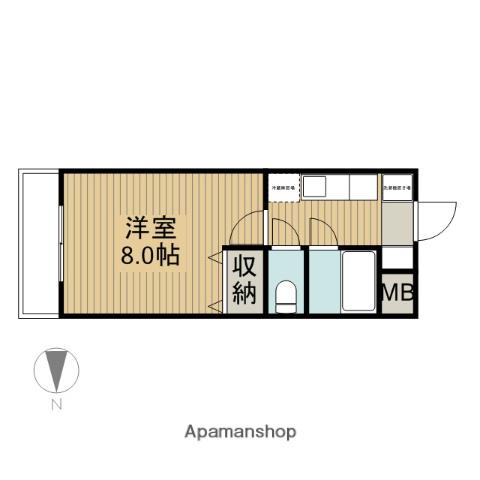 ブルーム石垣(1K/3階)の間取り写真