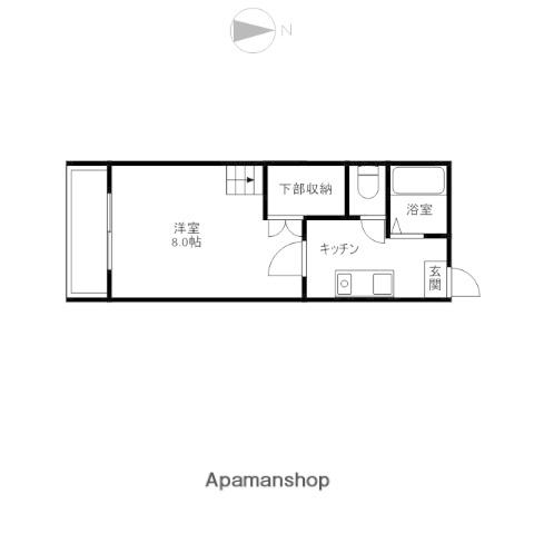 エーデル湯の川(1K/2階)の間取り写真