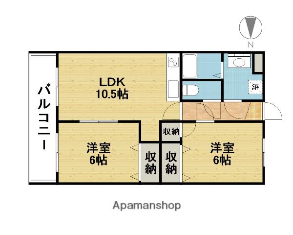 プランタン南町(2LDK/2階)の間取り写真
