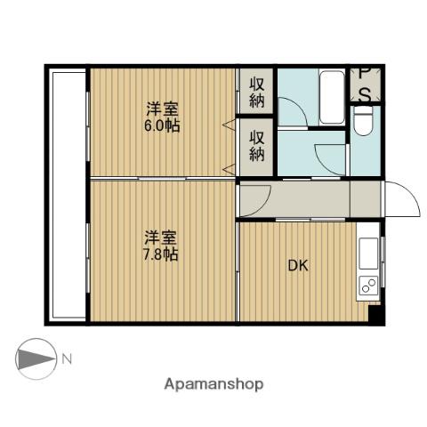 サン・ヒーローマンション別府駅前(2DK/10階)の間取り写真