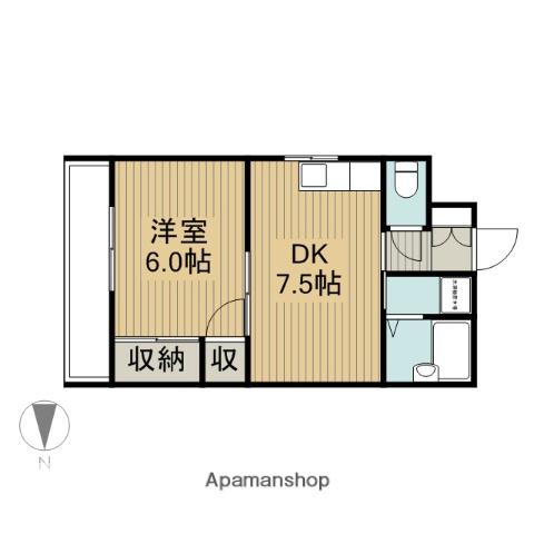 リバブル京町(1DK/1階)の間取り写真