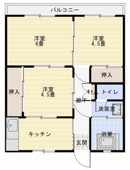 みかげアパート(3K/1階)の間取り写真