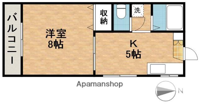 ストリーム上人Ⅰ・Ⅱ(2DK/1階)の間取り写真