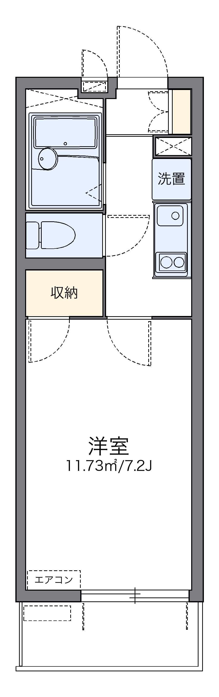 レオパレステルメ(1K/4階)の間取り写真