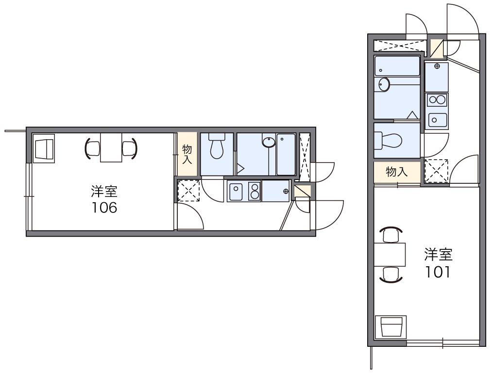 レオパレス幸(1K/2階)の間取り写真