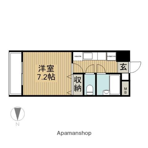 アルウィン・コート亀川(1K/9階)の間取り写真