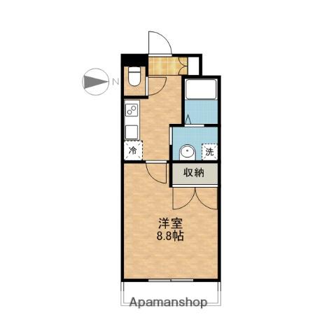 ラグナガーデン亀川(1K/2階)の間取り写真