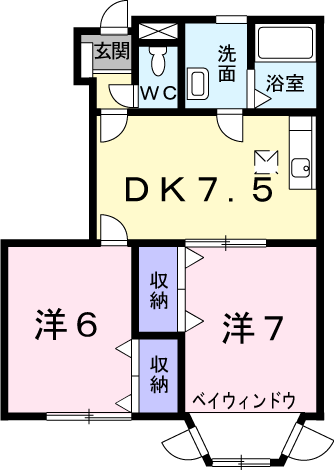 セコパストウエダ(2DK/1階)の間取り写真